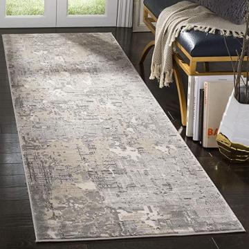 Safavieh Meadow Collection MDW178F Modern Abstract Runner, 2'7" x 8' , Grey
