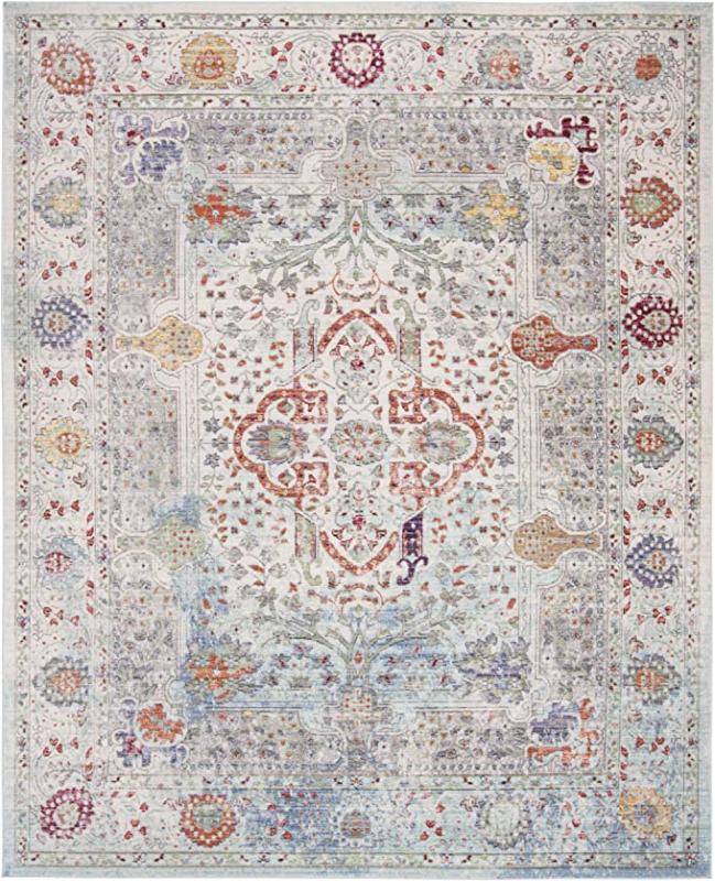 Safavieh Valencia Collection VAL159M Boho Chic Distressed Accent Rug, 2'3" x 4', Blue Multi
