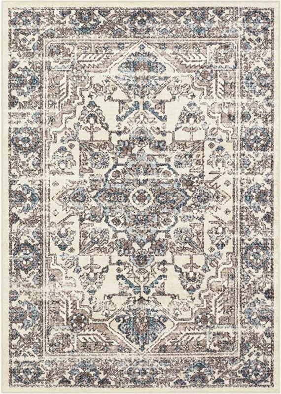 Maples Rugs Distressed Tapestry Vintage Large Area Rugs Carpet, 7 x 10, Neutral