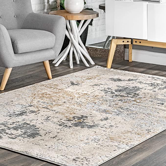 nuLOOM Abstract Contemporary Motto Area Rug, 5' x 8', Beige