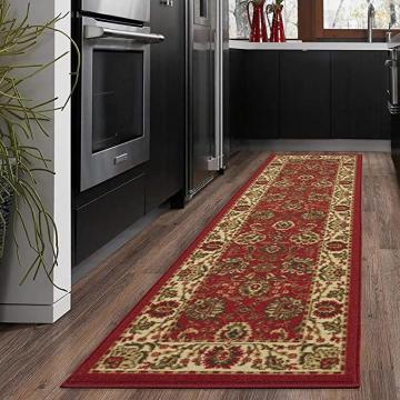 Ottomanson Ottohome Collection Oriental Design Rug, 2 ft 0 in x 7 ft 0 in, Red Persian