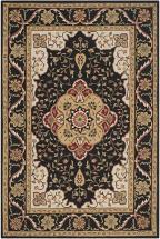 Safavieh Easy Care Collection EZC757E Hand-Hooked Area Rug, 6' x 9', Black Cream