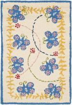 Safavieh Kids Collection SFK390A Handmade Butterfly Wool Accent Rug, 2' x 3', Ivory Blue