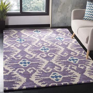 Safavieh Wyndham Collection WYD323A Handmade Modern Premium Wool Area Rug, 8' x 10', Lavender Ivory