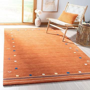 Safavieh Himalaya Collection HIM563P Handmade Premium Wool Area Rug, 6' x 6' Square, Rust