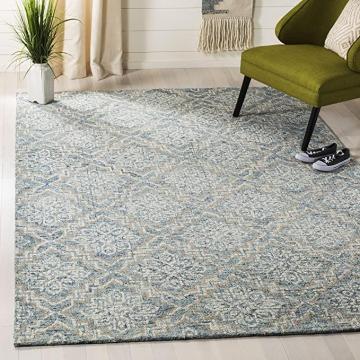 Safavieh Abstract Collection ABT201A Handmade Premium Wool Area Rug, 8' x 10', Blue Grey