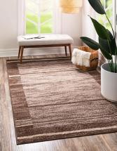 Unique Loom Autumn Collection Casual Contemporary Rustic Border Area Rug, 9 x 12 ft, Brown/Beige