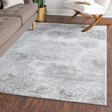 Unique Loom Sofia Collection Traditional Vintage Light Gray Area Rug (9' x 12')