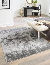 Unique Loom Metro Collection Transitional Abstract Cement Stone Area Rug, 9x12 ft, Light Gray/Ivory