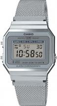 Casio Womens Digital Watch with Stainless Steel Strap A700WEM-7AEF