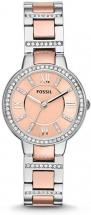 Fossil Women's Virginia Stainless Steel Crystal-Accented Dress Quartz Watch