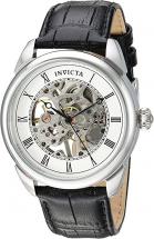 Invicta Men's Specialty 42mm Stainless Steel and Leather Mechanical Hand Wind Watch, Silver
