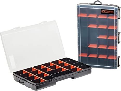 BLACK+DECKER Plastic Organizer Box w/Dividers, Screw Organizer & Craft Storage, 2-Pack