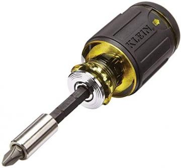 Klein Tools 32308 Multi-bit Stubby Screwdriver, Impact Rated 8-in-1 Adjustable Magnetic Tool