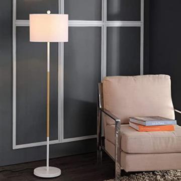 Safavieh FLL4034A Home Collection Melrose White and Wood Finish Floor Lamp