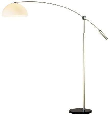 Adesso 4134-22 Outreach Arc Lamp, 64-90 in, 150W Incandescent/CFL, Brushed Steel Finish, Floor Lamp