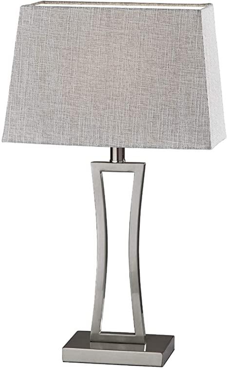 Adesso SL1151-22 Camila Table Lamp (Set of 2), 24.25in., 100W Type, Brushed Steel, 2 Lamp Set