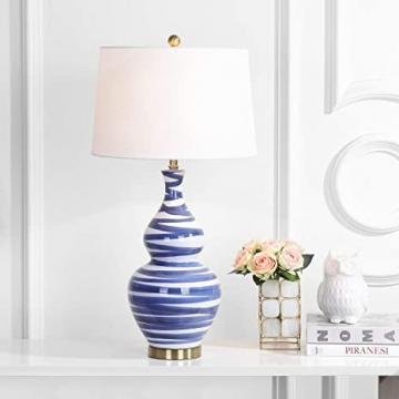 Safavieh Lighting Collection Aviana White/Blue 33-inch Table Lamp