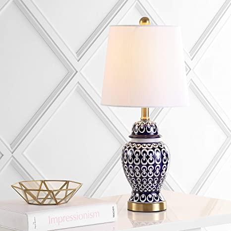 Safavieh Lighting Collection Kyra Blue/White 21-inch Table Lamp