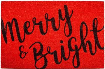 Calloway Mills 104972436 Merry & Bright Doormat, 24" x 36", Red/Black