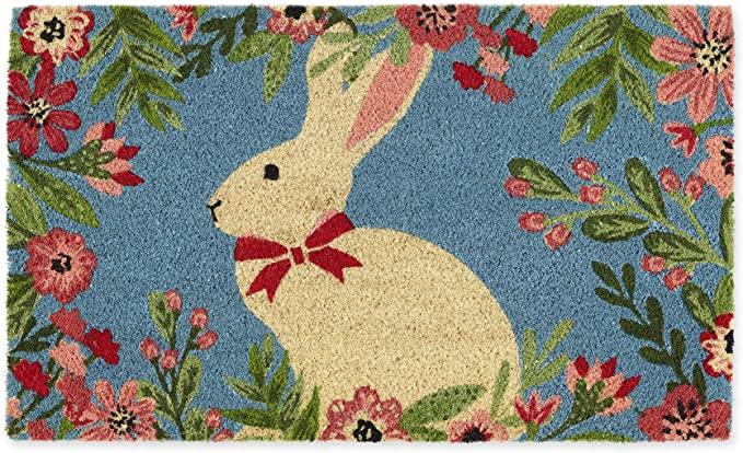 DII Animal Collection Natural Coir Doormat, 18x30", Easter Bunny