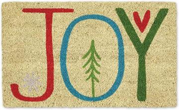 DII Happy Holidays Collection Natural Coir Doormat, 18x30, Joy