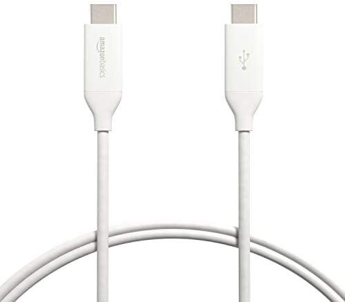 Amazon Basics 100W USB-C to USB-C 3.1 Gen 1 Cable with Power Delivery - 3-Foot, White