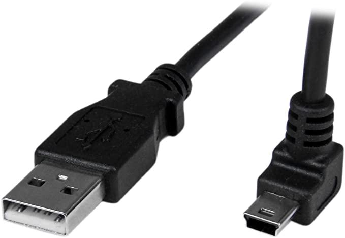 Startech USBAMB1MU 1 m Mini USB Cable Cord, A to Up Angle Mini B, Black