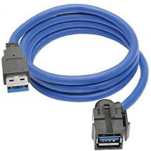 Tripp Lite USB 3.0 SuperSpeed Keystone Jack Type-A Extension Cable (M/F), 3 ft.