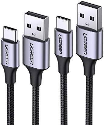 UGREEN USB C Cable 2 Pack USB Type C Quick Charge QC 3.0 Lead 3A Fast Charging Cord (1M + 2M)
