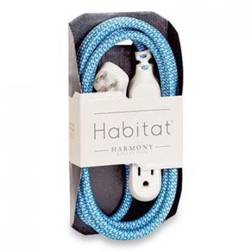 360 Electrical Habitat Accent Collection Braided AC Extension Cord, 8 ft, 13 A, Summer Twilight
