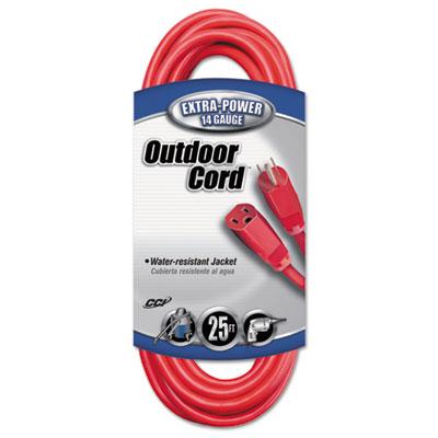 CCI Vinyl Outdoor Extension Cord, 25ft, 15 Amp, Red