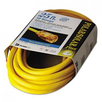 CCI Polar/Solar Indoor-Outdoor Extension Cord With Lighted End, 25ft, Yellow