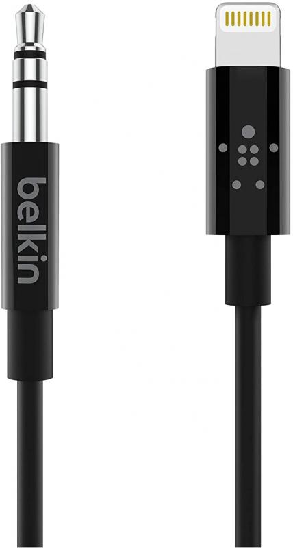 Belkin 3 ft/0.9 m 3.5 mm Audio Cable with Lightning Connector, Black