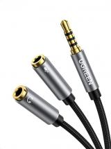 UGREEN Headphone Mic Splitter Adapter, 3.5mm Male to Audio Microphone Y Splitter Cable
