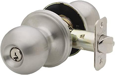 Copper Creek BK2040SS Ball Knob, Keyed Entry Function, 1 Count, Satin Stainless Finish