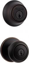 Kwikset 690 Cove Entry Knob and Single Cylinder Deadbolt Combo Pack in Venetian Bronze