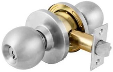 Master Lock BLC0132DKA4 Commercial Cylindrical Keyed Entry Ball Knob Lockset, Satin Chrome