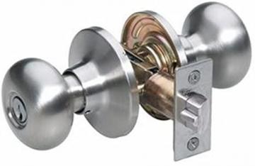 Master Lock Keyed Entry Door Lock, Biscuit Style Knob, Satin Nickel, BCO0115