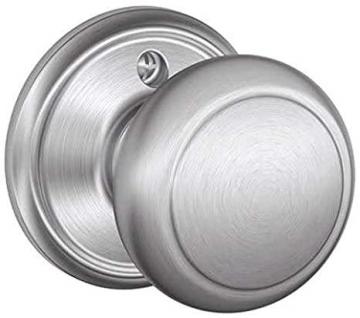 Schlage F170-AND Andover Single Dummy Door Knob from The F-Series, Satin Chrome