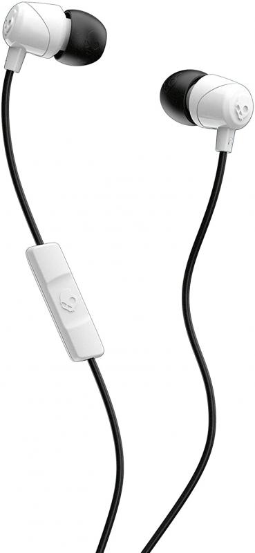 Skullcandy Jib In-Ear Noise-Isolating Earbuds with Microphone and Remote, White/Black