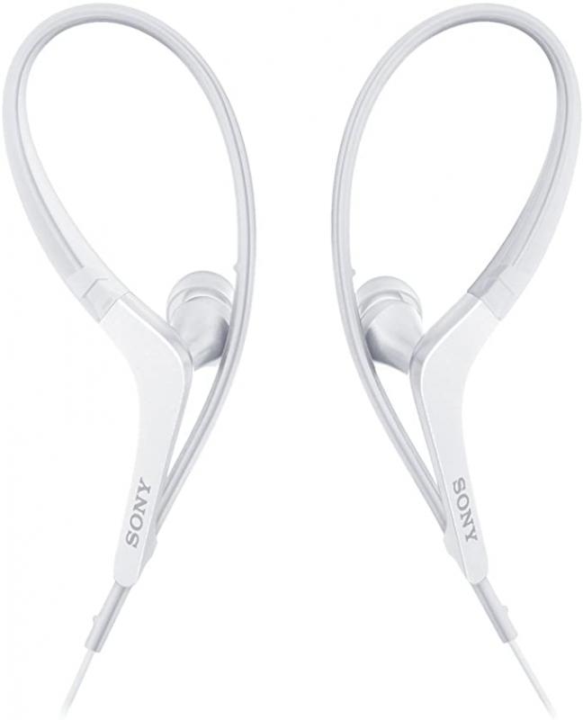 Sony MDR-AS410AP Sports In-Ear Splashproof Headphones with In-Line Mic - White