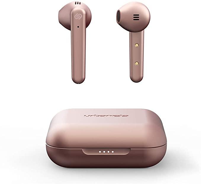 Urbanista Stockholm Plus True Wireless Earbuds - Over 20 Hours Playtime, IPX4 Waterproof, Rose Gold