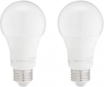 Amazon Basics 100W Equivalent, Daylight, Non-Dimmable, A19 LED Light Bulb | 2-Pack