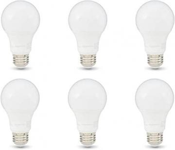 Amazon Basics 75W Equivalent, Soft White, Dimmable, A19 LED Light Bulb | 6-Pack