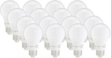 Amazon Basics 40W Equivalent, Soft White, Dimmable, A19 LED Light Bulb | 16-Pack