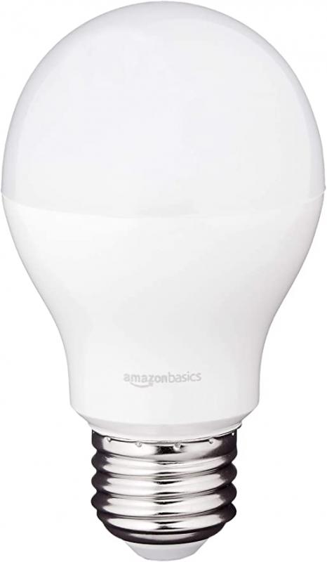 Amazon Basics 60 Watt Equivalent, Soft White, Dimmable, A19 LED Light Bulb, 2-Pack