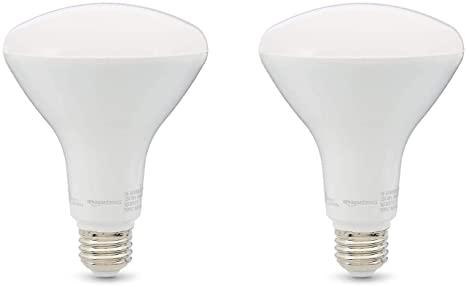 Amazon Basics 65W Equivalent, Soft White, Dimmable, BR30 LED Light Bulb | 2-Pack