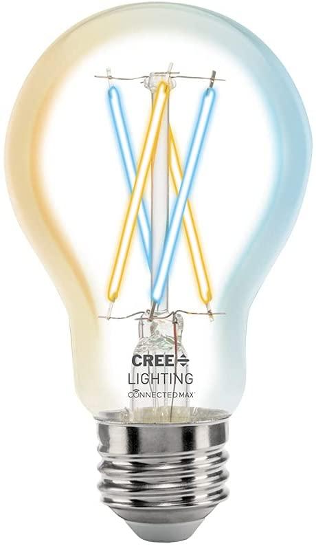 Cree Lighting Connected Max Smart LED Vintage Glass Filament Bulb A19 60W Tunable White, BT + WiFi