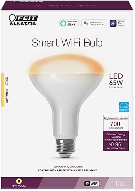 Feit Electric BR30/927CA/AG 65W Equivalent WiFi Dimmable, BR30 Smart LED Light Bulb